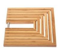Paris Prix – Dessous de plat extensible – 19 x 19 x 1 cm – Bambou Beige