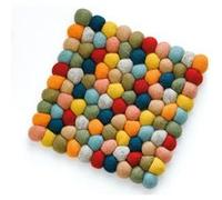 Cilio Dessous de plat LANA Carré coloré en laine Multicolore