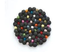 Cilio Dessous de plat rond Lana Nero 100% laine, Commerce équitable, Népal 20,3 cm Anthracite