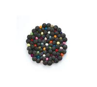 Cilio Dessous de plat rond Lana Nero 100% laine, Commerce équitable, Népal 20,3 cm Anthracite
