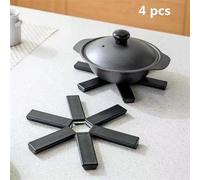 Dessous de plat - Lot de 4 - Pliables - ABS - 19cm - Noir