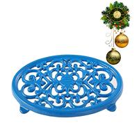 Dessous de Plat Noir Rond Fonte Le Creuset Dessous de Plat pour Plats Chauds et Pots Countertop Regular Bleu