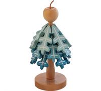 Dessous de plat pliable en bois pour plats chauds, 4 dessous de plat en bois et 1 support comme un sapin de Noël, protège le bureau pour les maniques de cuisine, les plats chauds, les théières