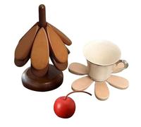 Dessous de plat pour aliments chauds - Protection des plans de travail de cuisine - Lot de dessous de plat en forme d'arbre - Pour boissons et tasses et plans de travail - Automne
