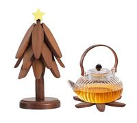 Dessous de plat pour chaud - Porte-théière antidérapant pliable en forme d'arbre | dessous de plat de table de Noël des supports de pot à manger, salle à manger du compteur D