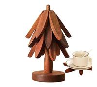 Dessous de Plat pour Plats Chauds - 21,6 cm en Forme d'arbre | Napperon de Table en Bois antidérapant, Coussins Chauds pour dortoir, Restaurant, Table à Manger, Appartement, Bol de Pizzeria