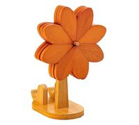 Dessous de plat pour plats chauds - Moulin à vent avec support de téléphone, dessous de plat en bois - Pour casseroles, bols, assiettes, cuisine, table à manger, décoration de ferme, bureau, Noël