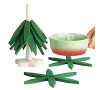 Dessous-de-Plat pour Plats Chauds,Résistant à la Chaleur et Antidérapant,Set Dessous-De-Plat Arbre De Noël Et Porte-Pots | pour Bol Casserole Théière Comptoir Table