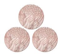 Dessous de plat rond, 40 x 40 cm - Fleurs lavables - 3 pièces - dessous de assiettes lavables - Pour extérieur - Hôtel Casa - Restaurant - Inauguration - Maison - Mariages