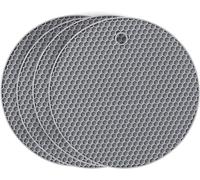 Dessous de Plat Silicone 4PCS Anti-dérapant Anti-Chaleur250°C Multifonction Repose-cuillère Dessous Verre de Cuisine Tapis de Table