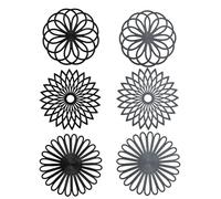 Dessous de Plat Silicone, 6PCS Anti-dérapant Anti-Chaleur Multifonction Dessous de Verre Tapis de Table pour Servir des Plats Chauds Poêles Casseroles Théières, pour Comptoir de Cuisine, Noir+Gris