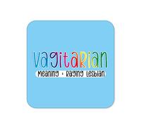 Dessous de Verre Amusant | Dessous de Verre Fantaisie pour Bureau | Tapis de bière vagitarienne Lesbienne | Accessoire de Maison Sarcastique | Café Gay LGBTQ Pride - CC36