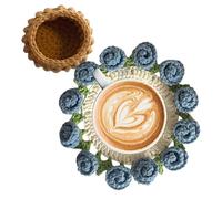 Dessous de verre | Bouquet de fleurs en crochet vintage | Support esthétique doux vintage pour restaurant, anniversaire, hôtel, bureau, table, maison, café