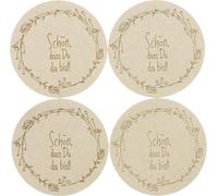Dessous de verre "Content de te voir", lot de 4