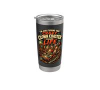 Dessous de verre Crazy Clown Called Life Carnival Gobelet isotherme en acier inoxydable double paroi