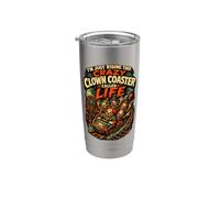 Dessous de verre Crazy Clown Called Life Carnival Gobelet isotherme en acier inoxydable double paroi