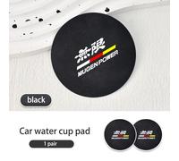 Dessous De Verre De Voiture Avec Coussin Antidérapant,Porte-Gobelet À Eau,Accessoires En Daim Pour Honda Mugen Power Voper,Civic Accord Crv - Type Black-2pcs