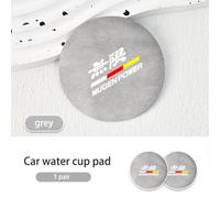 Dessous De Verre De Voiture Avec Coussin Antidérapant,Porte-Gobelet À Eau,Accessoires En Daim Pour Honda Mugen Power Voper,Civic Accord Crv - Type Grey-2pcs