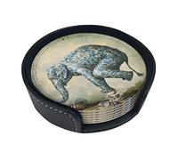 Dessous de Verre éléphant sous-Verre 6 Ensemble de Motifs Animaux sous-Verre Rond antidérapant pour café, bière, Tasse, Bouteille en Verre de vin, Maison et Bar