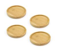 Dessous de Verre en Bois, 4 pièces Bougeoirs en Bois, Tapis de Pot de Fleur de 8 x 8 cm, Conception à Rainure Ronde, Antidérapant, adaptés aux Verres à Boire, Bougeoirs 0XBIT