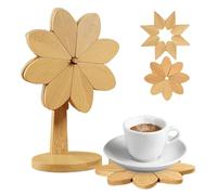 Dessous de verre en bois - Coussin chauffant naturel, plate-forme rustique, tapis en bois antidérapant, support chaud durable, protection de comptoir de ferme | Table de cuisine, bureau, bar, cuisine