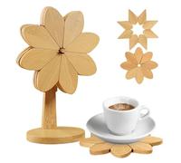 Dessous de verre en bois - Coussin chauffant naturel, plate-forme rustique, tapis en bois antidérapant, support chaud durable, protection de comptoir de ferme | Table de cuisine, bureau, bar, cuisine