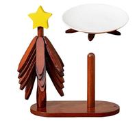 Dessous de verre en bois - Design étoilé - Tapis isolant pliable avec tissu sur pied - Accessoire de cuisine élégant en bois naturel - Dessous de plat anti-brûlure pour ustensiles de cuisine avec