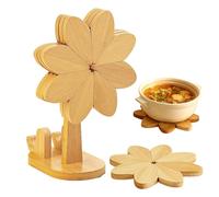 Dessous de verre en bois - Moulin à vent avec support pour téléphone portable - Moulin à vent - Dessous de verre en bois - Pour bol, assiette, cuisine, table à manger, décoration de ferme, bureau