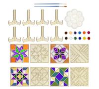 Dessous de verre en bois non traité - À peindre sur des décorations de Noël faites maison - Sous-verres simples pour travaux manuels, Noël, bricolage, bureau, maison, salle de classe