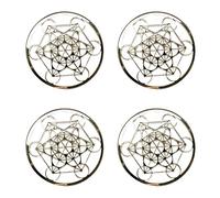 Dessous de verre en bois ou plexigglass 10 cm en lot de 2, 4, 6 fleurs de vie, arbre de vie, Métatron, lotus, main de Fatma, OM ou Aum, décoration spirituelle