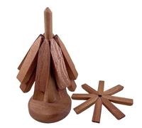 Dessous de Verre en Bois pour Arbre, Ensemble de Tapis isolants de Table, Dessous de Plat en Bois pour Plats Chauds, casseroles et poêles Chaudes, Arbre de Dessous de Plat en Bois Pliable Naturel