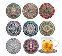 Dessous de verre en bois pour tasses à café | Dessous de plat pour verres à vin - Décoration de table élégante avec protection contre la chaleur pour boissons chaudes et froides lors de fêtes