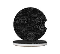 Dessous-de-verre en céramique avec illustration abstraite, science, chimie, impression 3D, 6,5 cm, convient aux porte-gobelets