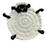 Dessous De Verre En Crochet Fait Main En Forme D'agneau, Sets De Table Mignons En Forme D'animaux De Dessin Animé, Dessous De Verre Isolant Tissé Amusant, Coussin Isolant Pour Café, Thé, Bureau