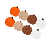 Dessous de verre en fil avec construction texturée dense | Une couche douce sous les bonnets, une forme de citrouille surélevée avec des détails, une texture de fil