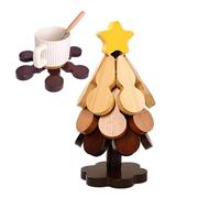 Dessous-de-verre en forme d'arbre de Noël | 3 dessous de verre pliables | pour tasses avec support, pour casseroles chaudes, bols, théières, comptoir de cuisine