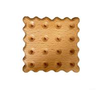Dessous de verre en forme de biscuit en bois massif pour usage domestique avec protection des surfaces avec un design minimaliste unique pour moderne (1)