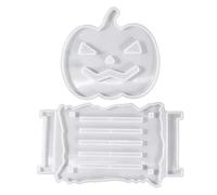 Dessous de verre en forme de citrouille artisanale - Moule en silicone - Décoration d'Halloween - Plateau de citrouille - Tapis de tasse - Moules de culture de bougies fantômes - Moules de sous-verre