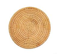 Dessous de verre en rotin naturel tissé et sets de table à isolation thermique conçus pour protéger vos surfaces des casseroles chaudes et créer un look élégant (13 cm)