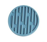 Dessous de verre en silicone pour tasse à café et thé - Forme ronde avec résistance à la chaleur - Bord surélevé pour le contrôle des déversements - Fond antidérapant pour plus de stabilité - Bleu