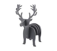 Dessous-de-verre en silicone sur le thème des élans mignons conçus pour protéger vos tables des boissons chaudes avec style (gris foncé)