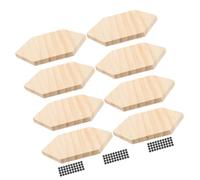 Dessous de Verre Hexagonal en Bois pour Bureau Cuisine, Khaki | Surface Bois Vierge, Pads EVA Antidérapants, Décor Moderne, Usage pour Tasses et Casseroles
