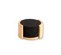 Dessous De Verre - Kesper - 58747 - Lot De 12 - Support En Bambou - 10 Cm - Epaisseur 0,4 Cm