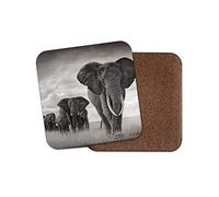 Dessous de Verre Motif Troupeau d'éléphants - Safari Africa Zoo Animal Nature Fun #8955