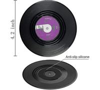 Dessous De Verre Musicaux Avec Support Pour Platine Vinyle, Lot De 6 Pour Les Mélomanes