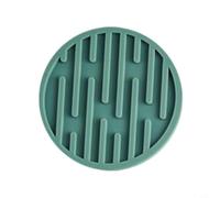 Dessous de verre réutilisable en silicone pour table basse Vert 10 cm | Fond texturé antidérapant, reste en place sur les surfaces lisses, placement silencieux, idéal pour les bureaux et les
