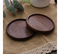 Dessous de verre rond rainuré en noyer naturel 47 cm de diamètre avec motif en bois résistant à la chaleur Cadeaux élégants anti-rayures pour salle à manger 3. Home Plus -