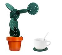 Dessous de verre ronds en forme de cactus - Décoration de table - Isolation thermique - Antidérapant - Pour tasse créative