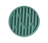 Dessous de verre ronds en silicone avec bord surélevé anti-déversement, matériau résistant à la chaleur pour tasses à café et à thé, base antidérapante pour garder les verres en sécurité (vert)