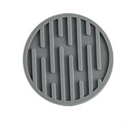 Dessous de verre ronds en silicone avec bord surélevé anti-déversement, matériau résistant à la chaleur pour tasses à café et à thé, base antidérapante pour garder les verres en sécurité (gris)